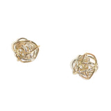 Sterling Silver and Yellow Gold-Filled Wire Knot Stud Earrings