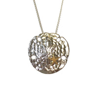 Sterling Silver and Yellow Gold Sand Dollar Pendant