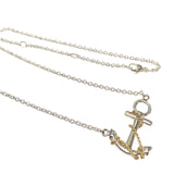 Sterling Silver and Yellow Gold Roped Anchor Pendant