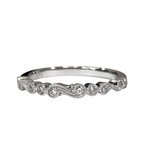 White Gold and Diamond Scroll Design Band