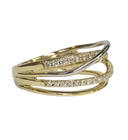 White and Yellow Gold and Diamond Dress Ring